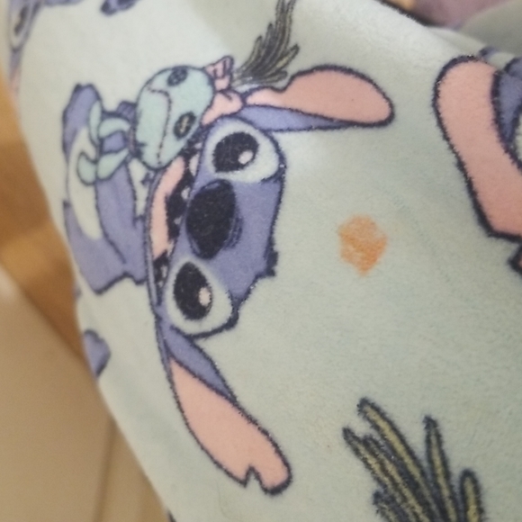 Stitch pajama set, long sleeve button up shirt and pajama pants. Light blue. - Picture 3 of 6
